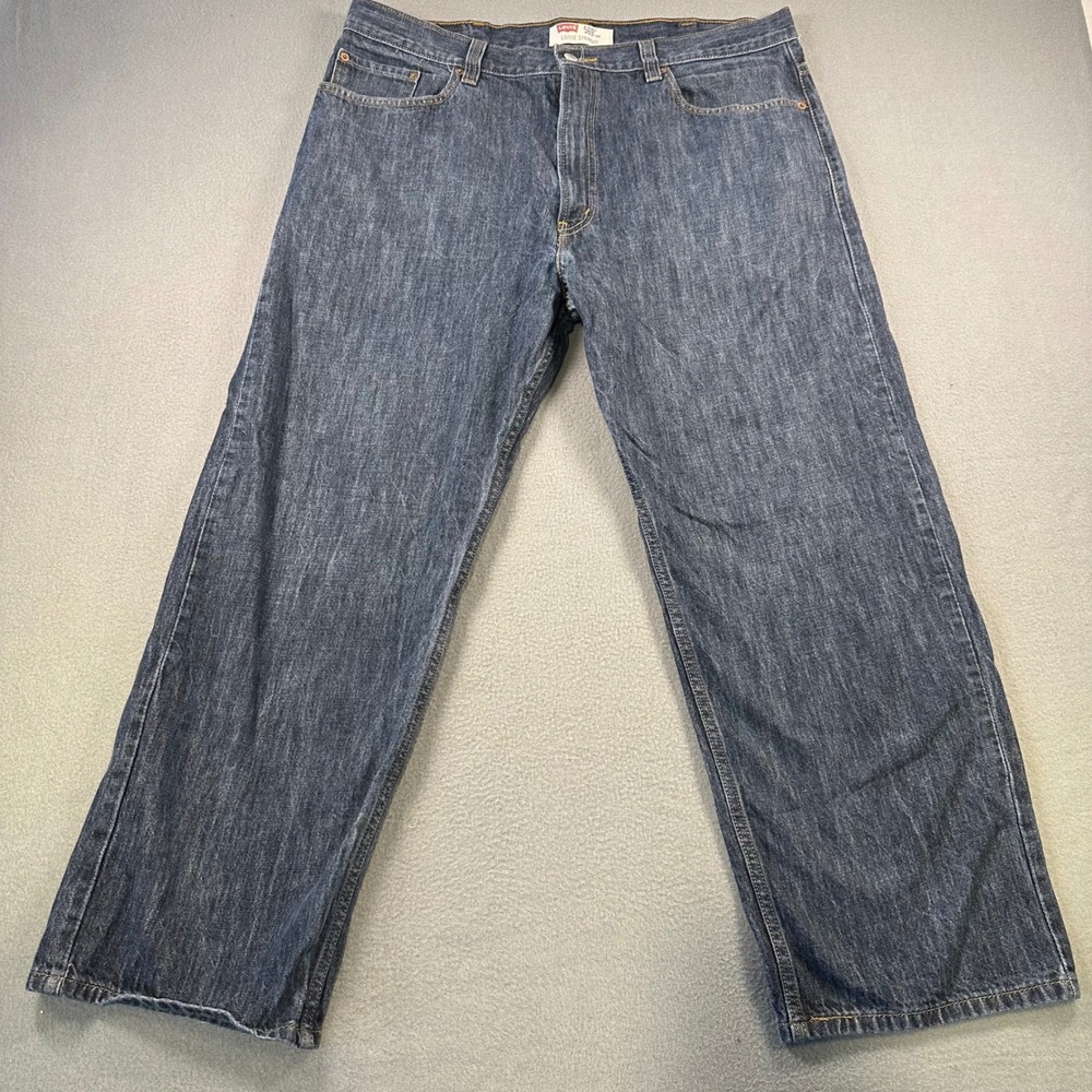 Levis 569 Loose Straight Jeans Mens 40x30 Dark Wash Blue Denim 100% Cotton